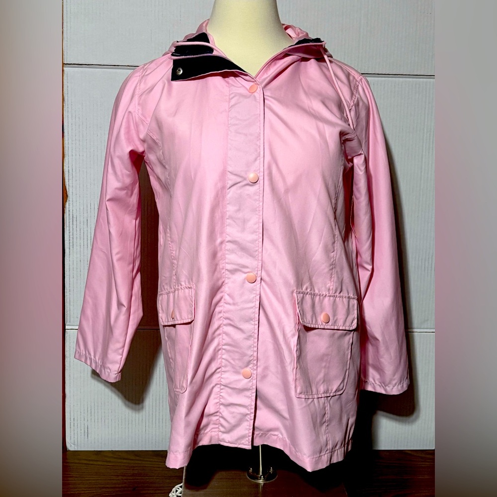 NWT St John’s Bay Rose Pink Women's light Spring Hooded Jacket Front zip/snap